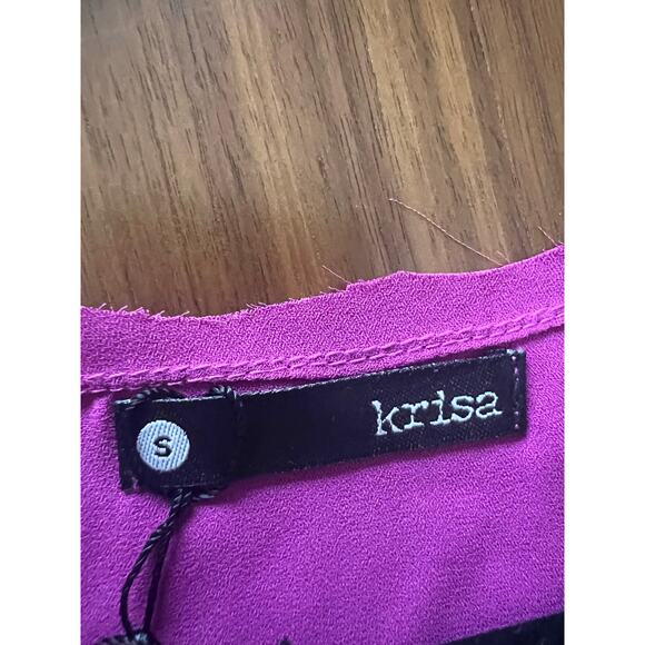 Krisa Revolve Violet Sheer Tunic Tank Top Sleeveless Size S NWT - Picture 6 of 6